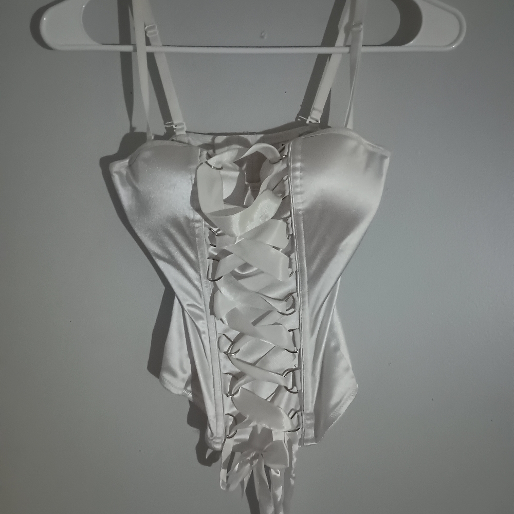 White Silk Corset